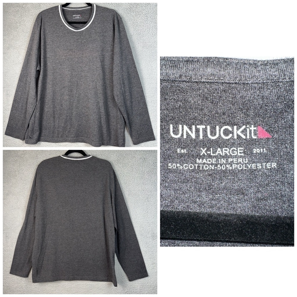 UNTUCKit Men Shirt Size XL Henley Pullover Y2K Preppy Casual Layering Office